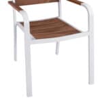ΠΟΛΥΘΡΟΝΑ ΑΛΟΥΜΙΝΙΟΥ SAGA ΛΕΥΚΗ ΜΕ POLYWOOD HM5127.01 55x56x85Υ εκ. - Image 8