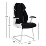 ΠΟΛΥΘΡΟΝΑ ZAHARA HM1102.02 ΣΕ ΧΡΩΜΑ ΜΑΥΡΟ ΜΕ ΑΣΠΡΟ 66,5x63x108cm - Image 2