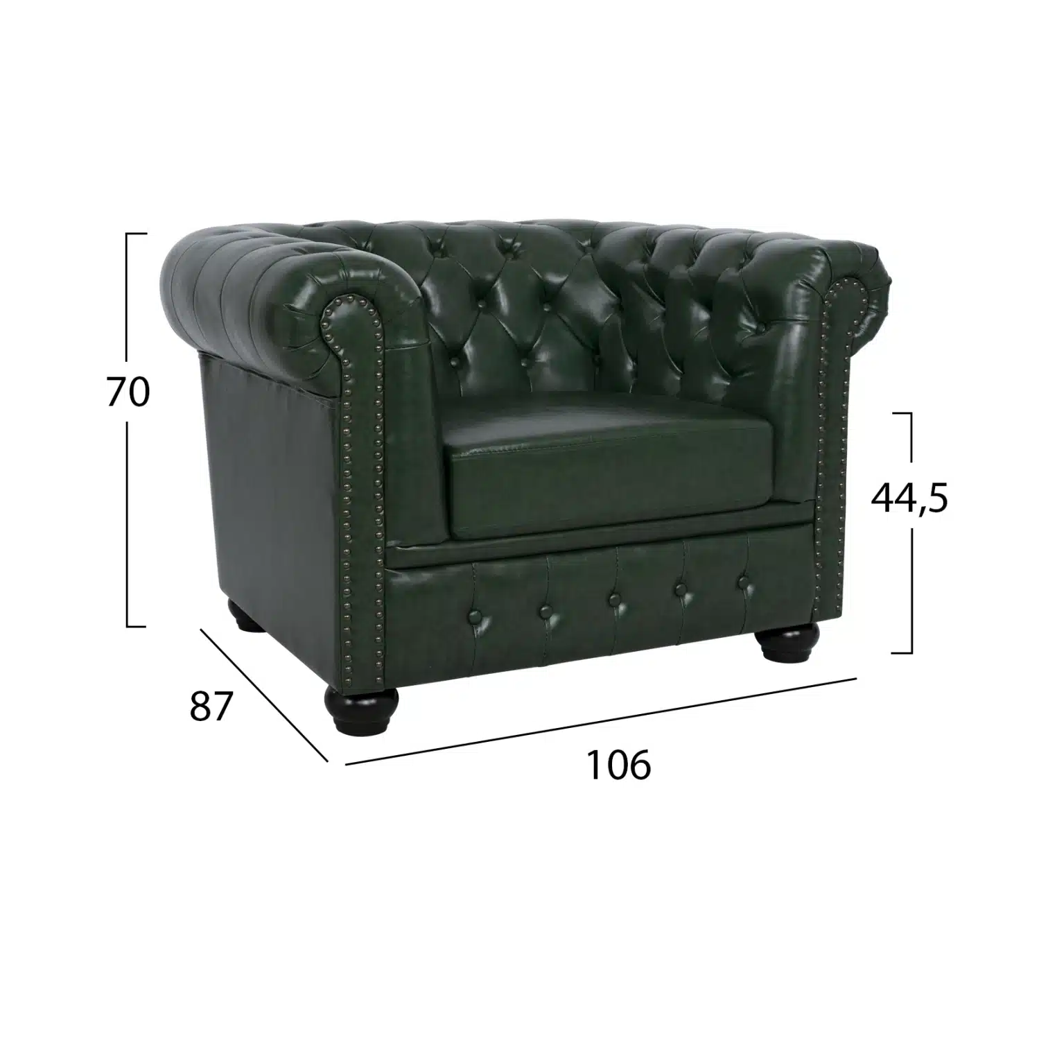 ΠΟΛΥΘΡΟΝΑ T.CHESTERFIELD POLINA HM3011.08 PU ΚΥΠΑΡΙΣΣΙ 106x87x70Y εκ. - Image 2