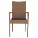 ΠΟΛΥΘΡΟΝΑ ΜΕΤΑΛΛΙΚΗ ANISHA HM5685.02 ΜΕ ΜΑΞΙΛΑΡΙ WICKER ΚΑΦΕ-ΜΟΚΑ ΣΤΟΙΒ/ΜΕΝΗ 56x60x94 εκ. - Image 3