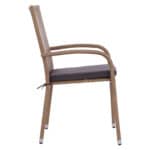 ΠΟΛΥΘΡΟΝΑ ΜΕΤΑΛΛΙΚΗ ANISHA HM5685.02 ΜΕ ΜΑΞΙΛΑΡΙ WICKER ΚΑΦΕ-ΜΟΚΑ ΣΤΟΙΒ/ΜΕΝΗ 56x60x94 εκ. - Image 4