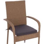 ΠΟΛΥΘΡΟΝΑ ΜΕΤΑΛΛΙΚΗ ANISHA HM5685.02 ΜΕ ΜΑΞΙΛΑΡΙ WICKER ΚΑΦΕ-ΜΟΚΑ ΣΤΟΙΒ/ΜΕΝΗ 56x60x94 εκ. - Image 7