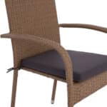 ΠΟΛΥΘΡΟΝΑ ΜΕΤΑΛΛΙΚΗ ANISHA HM5685.02 ΜΕ ΜΑΞΙΛΑΡΙ WICKER ΚΑΦΕ-ΜΟΚΑ ΣΤΟΙΒ/ΜΕΝΗ 56x60x94 εκ. - Image 10