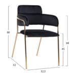 ΠΟΛΥΘΡΟΝΑΚΙ KELSO HM8521.04 ΒΕΛΟΥΔΟ ΜΑΥΡΟ & ΕΠΙΧΡΥΣΟ ΠΟΔΙ 52,5x52x80Υ εκ. - Image 2