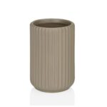 Andrea House - Ποτηράκι Για Οδοντόβουρτσες Stripe Ceramic Beige
