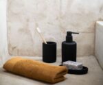 Andrea House - Ποτηράκι Για Οδοντόβουρτσες Black Resin Stripes - Image 4