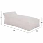 ΠΟΥΦ ΞΑΠΛΩΣΤΡΑ WADELIN HM5774.11 ΜΕ TEXTILINE ΛΕΥΚΟ 190x80x40-60Υ εκ. - Image 2
