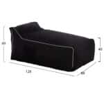 ΠΟΥΦ ZAFER HM5772.12 ΜΕ TEXTILINE ΜΑΥΡΟ ΚΑΙ ΛΕΥΚΟ ΡΕΛΙ 88x128x40-60Υ εκ. - Image 2