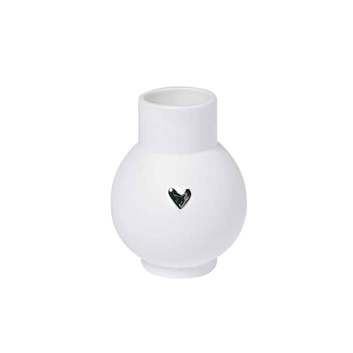 raeder-mini-porselanino-bazo-heart-silver-2 Raeder - Μίνι Πορσελάνινο Βάζο Heart Silver - Image 1