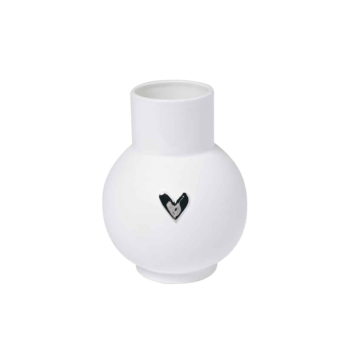 raeder-porselanino-bazo-heart-silver-2 Raeder - Πορσελάνινο Βάζο Heart Silver - Image 1