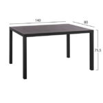 ΣΕΤ 5ΤΜΧ HM10531 ΤΡΑΠΕΖΙ ΑΛΟΥΜΙΝΙΟΥ 140Χ80Χ75,5Y & 4 ΠΟΛΥΘΡΟΝΕΣ LEON ΜΕΤΑΛΛΙΚΕΣ ΓΚΡΙ - Image 2