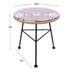ΣΕΤ ΕΞΩΤΕΡΙΚΟΥ ΧΩΡΟΥ 3ΤΜΧ ALLEGRA HM10335 ΜΠΕΖ WICKER-ΜΕΤΑΛΛΟ - Image 3