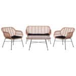 ΣΕΤ ΣΑΛΟΝΙ 4ΤΜΧ ALLEGRA HM5460 ΜΕΤΑΛΛΟ & WICKER ΣΕ ΜΠΕΖ ΧΡΩΜΑ - Image 6