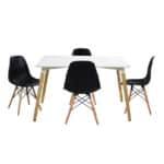 ΣΕΤ ΤΡΑΠΕΖΑΡΙΑ 5Τ ΤΡΑΠΕΖΙ MINIMAL 120x80x73 cm-TWIST ΜΑΥΡΕΣ HM10080.02 - Image 2
