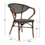 ΣΕΤ ΤΡΑΠΕΖΑΡΙΑ 5ΤΜΧ 140X80 & 4 ΠΟΛΥΘΡΟΝΕΣ BAMBOO LOOK ΚΑΦΕ - Image 3