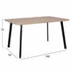 ΣΕΤ ΤΡΑΠΕΖΑΡΙΑΣ 5ΤΜΧ HM10347 ΤΡΑΠΕΖΙ 140x80x76 cm & 4 ΚΑΡΕΚΛΕΣ VEGAS - Image 2