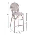 ΣΚΑΜΠΩ ΑΛΟΥΜΙΝΙΟΥ BAMBOO LOOK ΠΑΤΙΝΑ ΛΕΥΚΟ ΜΕ TEXTLINE HM5110 41x52x116 εκ. - Image 2