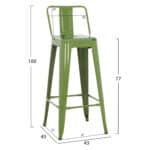 ΣΚΑΜΠΟ BAR ΜΕΤΑΛΛΙΚΟ MELITA ME ΠΛΑΤΗ ΣΕ LIGHT OLIVE GREEN HM8643.13 43Χ43Χ100εκ. - Image 2