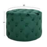 ΣΚΑΜΠΟ KASSIE ΚΥΠΑΡΙΣΣΙ ΒΕΛΟΥΔΟ ΤΥΠΟΥ CHESTERFIELD HM8406.03 Φ60x43Υ εκ. - Image 2