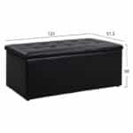 ΣΚΑΜΠΟ PU ΜΕ ΑΠΟΘΗΚΕΥΤΙΚΟ ΧΩΡΟ TRISCUBE ΜΑΥΡΟ HM223.01 121x51.5x50Υ εκ. - Image 2
