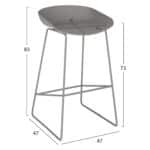 ΣΚΑΜΠΟ ΜΕΤΑΛΛΙΚΟ NAILA HM8450.10 ΜΕ ΚΑΘΙΣΜΑ PP ΓΚΡΙ 47x47x83 εκ. - Image 2