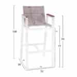ΣΚΑΜΠΟ ΜΠΑΡ ΑΛΟΥΜΙΝΙΟΥ ΛΕΥΚΟ ΜΕ POLYWOOD 52 x 58 x 108 εκ. HM5790.01 - Image 2