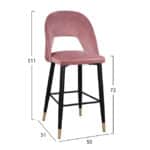 ΣΚΑΜΠΟ ΜΠΑΡ HARPER HM8526.02 ΒΕΛΟΥΔΟ ΣΑΠΙΟ ΜΗΛΟ ΜΕ ΜΕΤΑΛΛΙΚΟ ΣΚΕΛΕΤΟ 50Χ51Χ111Υ εκ. - Image 2