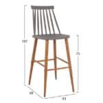 ΣΚΑΜΠΟ ΜΠΑΡ HM8459.10 VANESSA ΣΕ ΓΚΡΙ ΧΡΩΜΑ 43x49x107 εκ. - Image 2