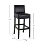 ΣΚΑΜΠΩ ΜΠΑΡ ΟΞΙΑ ΜΕ ΠΛΑΤΗ ΜΕ PVC ΚΑΦΕ RODOS VEGGE HM299 44x52,5x111 εκ. - Image 2
