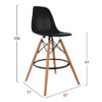 ΣΚΑΜΠΟ ΜΠΑΡ RENATA HM0173.02 ΜΑΥΡΟ 47x50x108Υ εκ. - Image 2