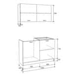 ΣΥΝΘΕΣΗ ΚΟΥΖΙΝΑΣ BLAINE ΜΕΛΑΜΙΝΗ SONAMA-ΛΕΥΚΟ HM2439 120x46-29,2εκ. - Image 2