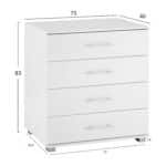 ΣΥΡΤΑΡΙΕΡΑ ΜΕΛΑΜΙΝΗΣ BRIANA HM2204.05 ME 4 ΣΥΡΤΑΡΙΑ ΛΕΥΚΗ 75x40x83Y εκ. - Image 2