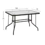 ΤΡΑΠΕΖΙ ADAM HM5679.02 ΜΕΤΑΛΛΙΚΟ ΚΑΦΕ ΜΕ ΓΥΑΛΙΝΗ ΕΠΙΦΑΝΕΙΑ 120Χ70Χ71Υεκ. - Image 2
