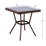 ΤΡΑΠΕΖΙ ΑΛΟΥΜΙΝΙΟΥ HARLOW 70X70X76  BAMBOO LOOK HM5568.03 ΚΑΦΕ ΜΕ ΓΥΑΛΙ - Image 2