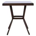 ΤΡΑΠΕΖΙ ΑΛΟΥΜΙΝΙΟΥ HARLOW 70X70X76  BAMBOO LOOK HM5568.03 ΚΑΦΕ ΜΕ ΓΥΑΛΙ - Image 3
