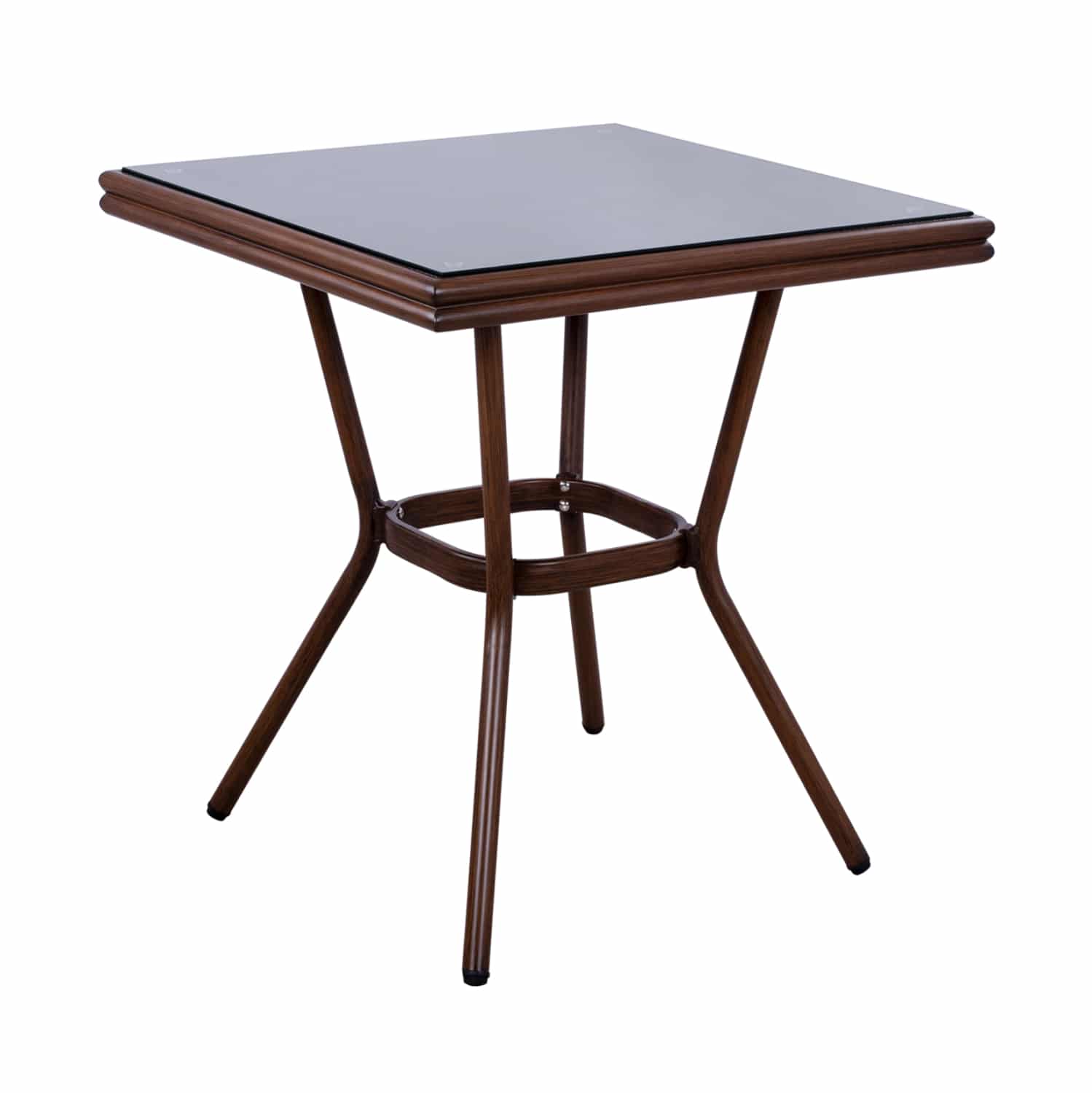 trapezi-aloyminioy-70x70x76-bamboo-fb955 ΤΡΑΠΕΖΙ ΑΛΟΥΜΙΝΙΟΥ HARLOW 70X70X76 BAMBOO LOOK HM5568.03 ΚΑΦΕ ΜΕ ΓΥΑΛΙ - Image 1