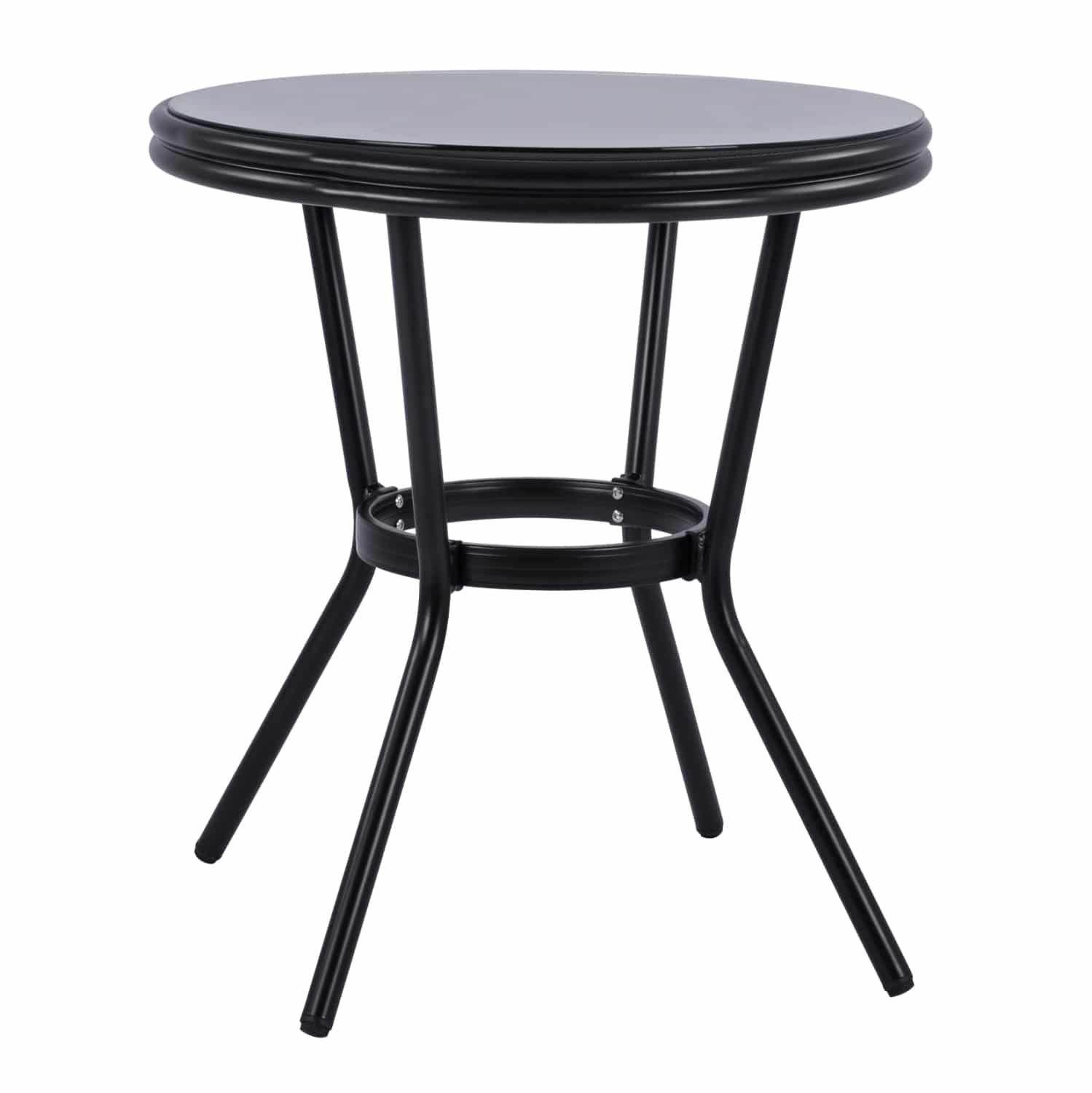 trapezi-aloyminioy-f70-bamboo-fb9553202- ΤΡΑΠΕΖΙ ΑΛΟΥΜΙΝΙΟΥ MOSES Φ70 BAMBOO LOOK HM5532.02 ΜΑΥΡΟ ΜΕ ΓΥΑΛΙ Φ70X76 εκ - Image 1