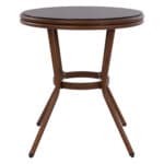 ΤΡΑΠΕΖΙ ΑΛΟΥΜΙΝΙΟΥ MOSES Φ70x76 εκ. BAMBOO LOOK HM5532.03 ΚΑΦΕ ΜΕ ΓΥΑΛΙ - Image 3
