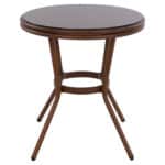 ΤΡΑΠΕΖΙ ΑΛΟΥΜΙΝΙΟΥ MOSES Φ70x76 εκ. BAMBOO LOOK HM5532.03 ΚΑΦΕ ΜΕ ΓΥΑΛΙ - Image 4