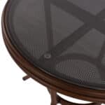 ΤΡΑΠΕΖΙ ΑΛΟΥΜΙΝΙΟΥ MOSES Φ70x76 εκ. BAMBOO LOOK HM5532.03 ΚΑΦΕ ΜΕ ΓΥΑΛΙ - Image 5
