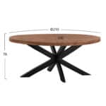 ΤΡΑΠΕΖΙ LEVINHO HM8483.11 OVAL 6εκ. ΠΑΧΟΣ ΑΠΟ ΜΑΣΙΦ ΞΥΛΟ MANGO 210x100x78Υ εκ. - Image 2