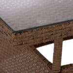 ΤΡΑΠΕΖΙ ΜΕΤΑΛΛΙΚΟ MILITARY RATTAN ΜΠΕΖ ΚΑΦΕ HM5141.32 120x70x75Υ εκ. - Image 6