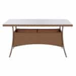 ΤΡΑΠΕΖΙ ΜΕΤΑΛΛΙΚΟ MINSK RATTAN ΜΠΕΖ ΚΑΦΕ HM5507.02 150x90x75 εκ. - Image 3