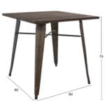 ΤΡΑΠΕΖΙ ΜΕΤΑΛΛΙΚΟ ΣΕ ΧΡΩΜΑ RUSTY ΚΑΙ ΞΥΛΟ HM0611.04 80x80x76εκ - Image 2