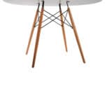 ΤΡΑΠΕΖΙ MINIMAL ΣΤΡΟΓΓΥΛΟ HM8454.01 MDF ΣΕ ΛΕΥΚΟ-ΠΟΔΙΑ ΟΞΙΑΣ ΣΕ ΦΥΣΙΚΟ Φ120Χ75Υεκ. - Image 6