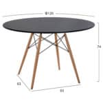 ΤΡΑΠΕΖΙ MINIMAL ΣΤΡΟΓΓΥΛΟ HM8454.02 MDF ΣΕ ΜΑΥΡΟ-ΠΟΔΙΑ ΟΞΙΑΣ ΣΕ ΦΥΣΙΚΟ Φ120Χ74Υεκ. - Image 2