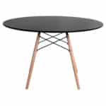 ΤΡΑΠΕΖΙ MINIMAL ΣΤΡΟΓΓΥΛΟ HM8454.02 MDF ΣΕ ΜΑΥΡΟ-ΠΟΔΙΑ ΟΞΙΑΣ ΣΕ ΦΥΣΙΚΟ Φ120Χ74Υεκ. - Image 3