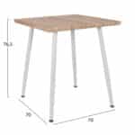 ΤΡΑΠΕΖΙ ΤΡΑΠΕΖΑΡΙΑΣ PALOMA HM8335.02, 70Χ70X76,5, SONOMA, ΛΕΥΚΑ ΠΟΔΙΑ - Image 2