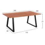 ΤΡΑΠΕΖΙ ΤΡΑΠΕΖΑΡΙΑΣ SOFIA SLIM HM8501.11 ΑΠΟ ΜΑΣΙΦ ΞΥΛΟ ΑΚΑΚΙΑΣ 200x100x77Υ εκ. - Image 2
