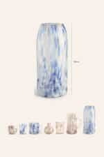Calma House - Γυάλινο Βάζο Beira Blue 28cm - Image 4
